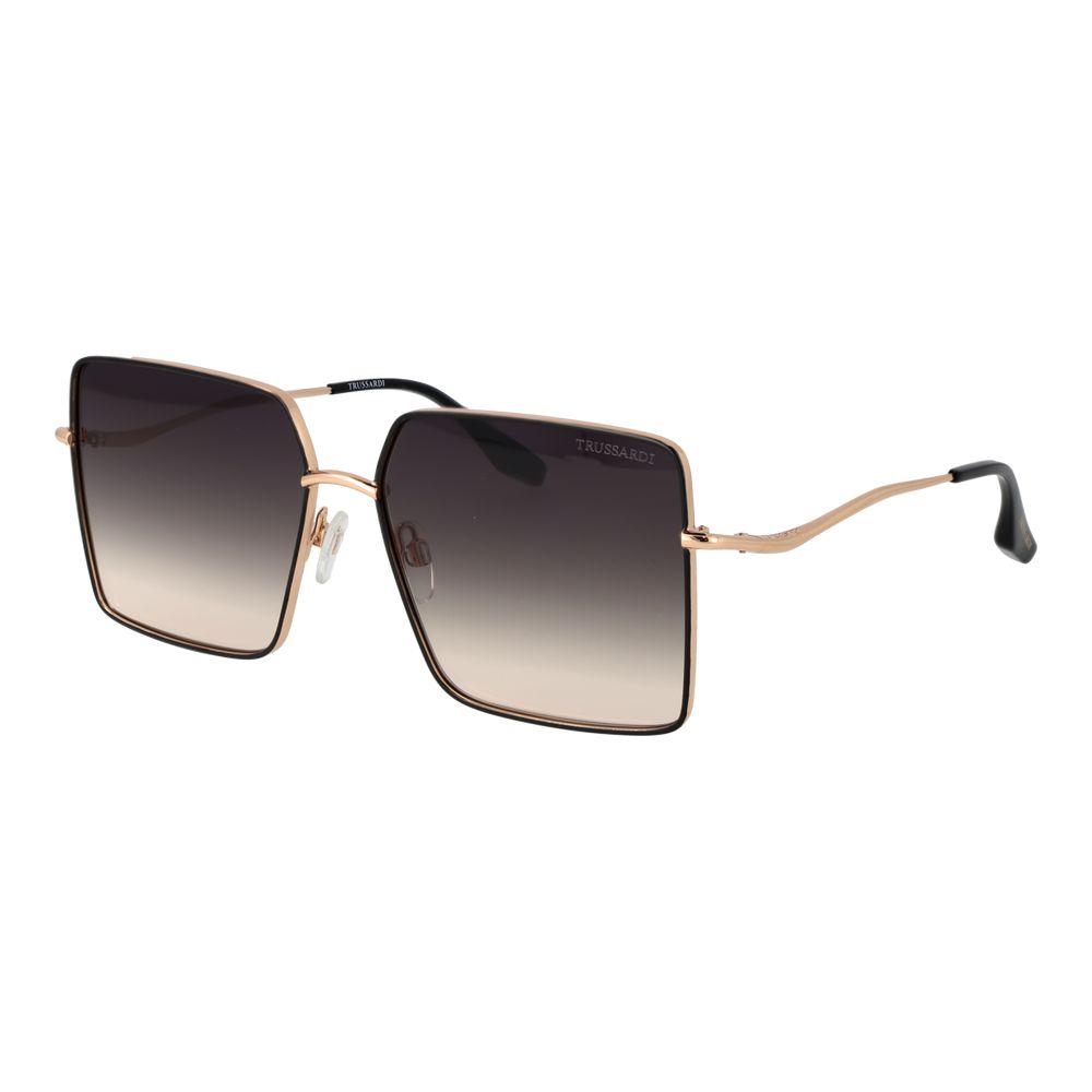Trussardi Women’s Sunglasses – Black Square Frame, Purple Gradient Lenses