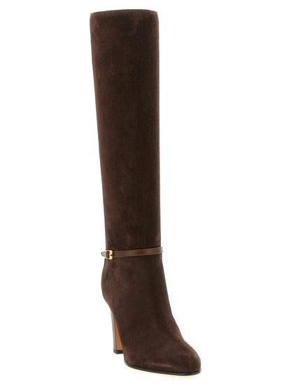 Valentino Garavani Brown Calfskin Over The Knee Boots