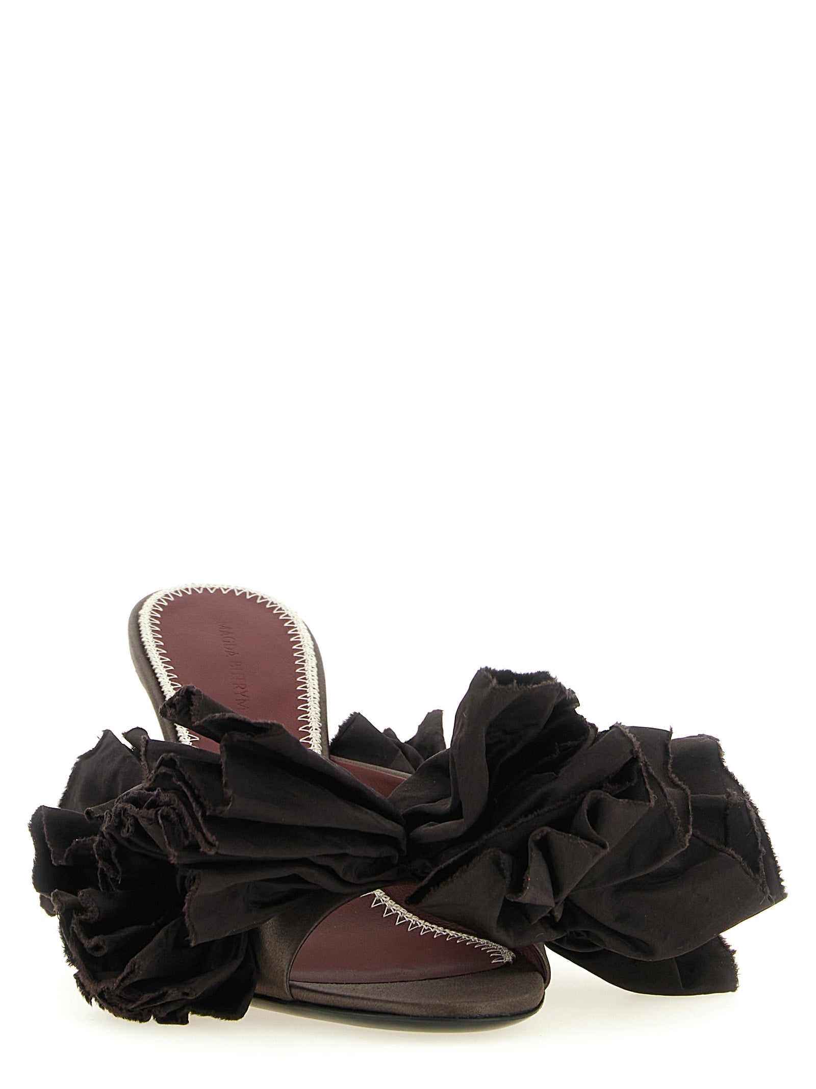 Magda Butrym Brown Stiletto Heel Mule Sandals