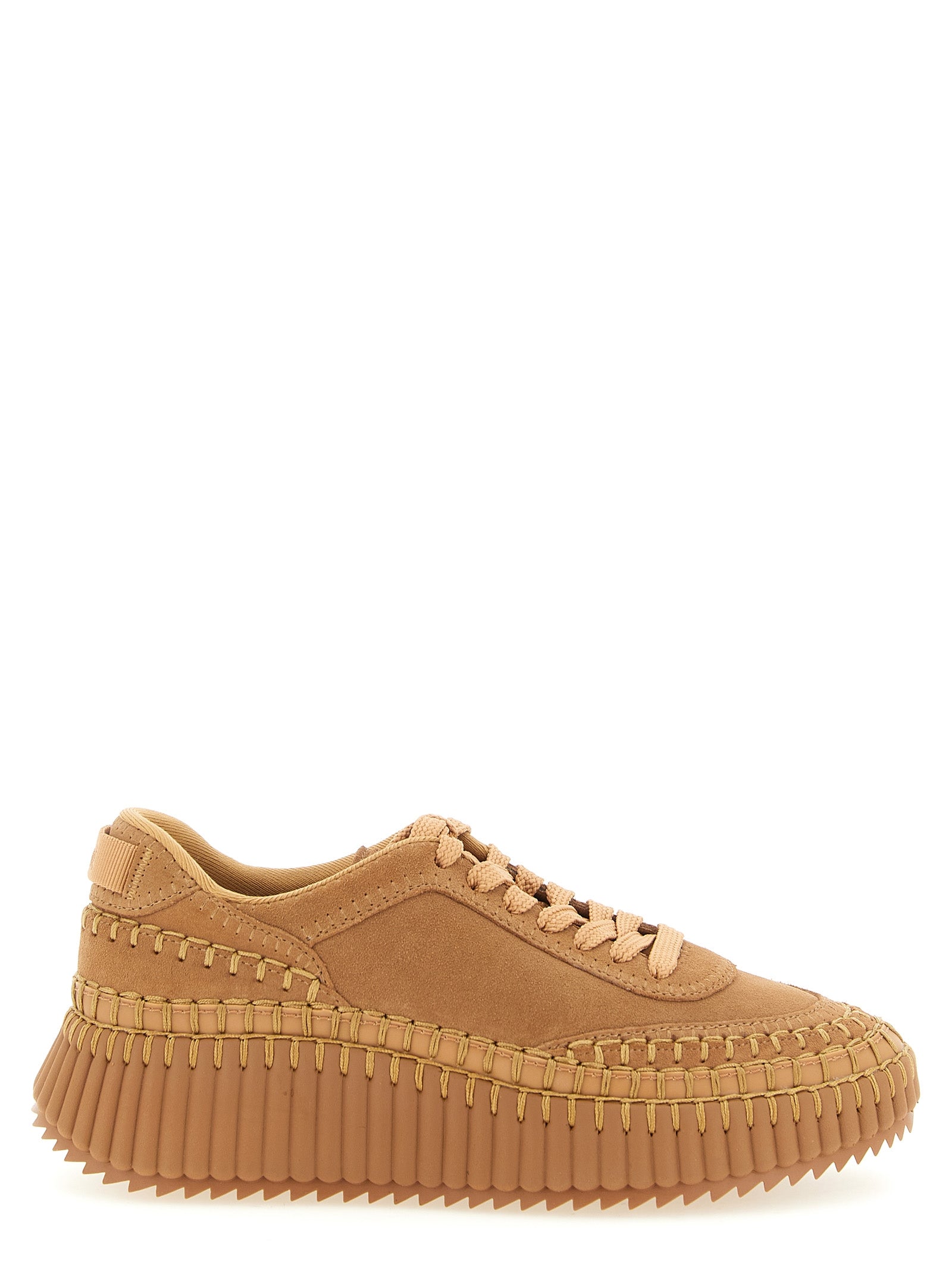 Chloé Nama Beige Platform Sneakers