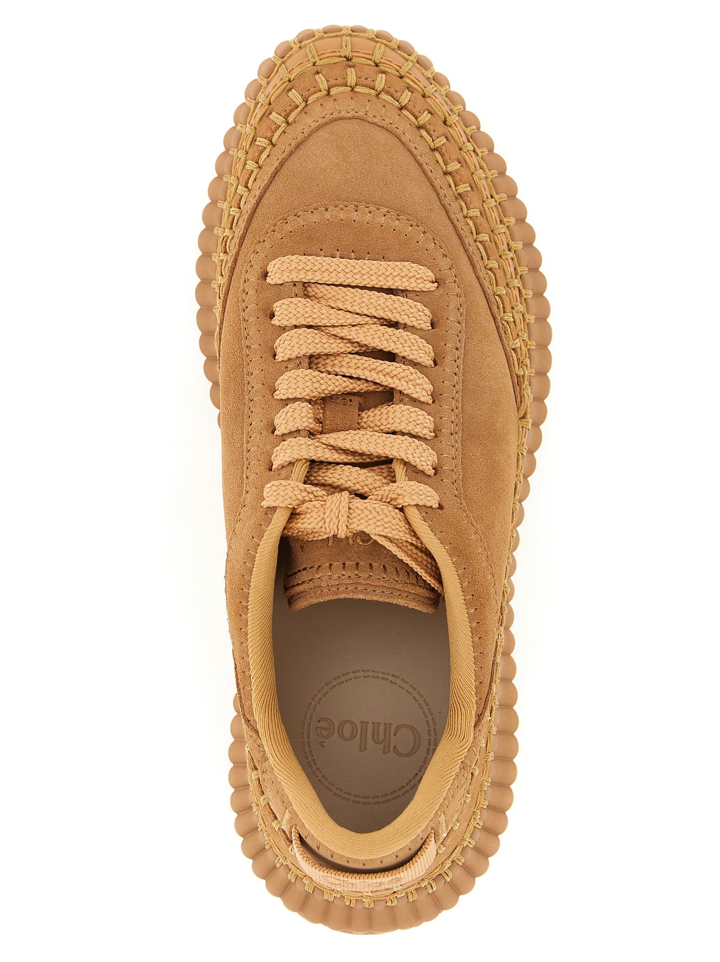 Chloé Nama Beige Platform Sneakers