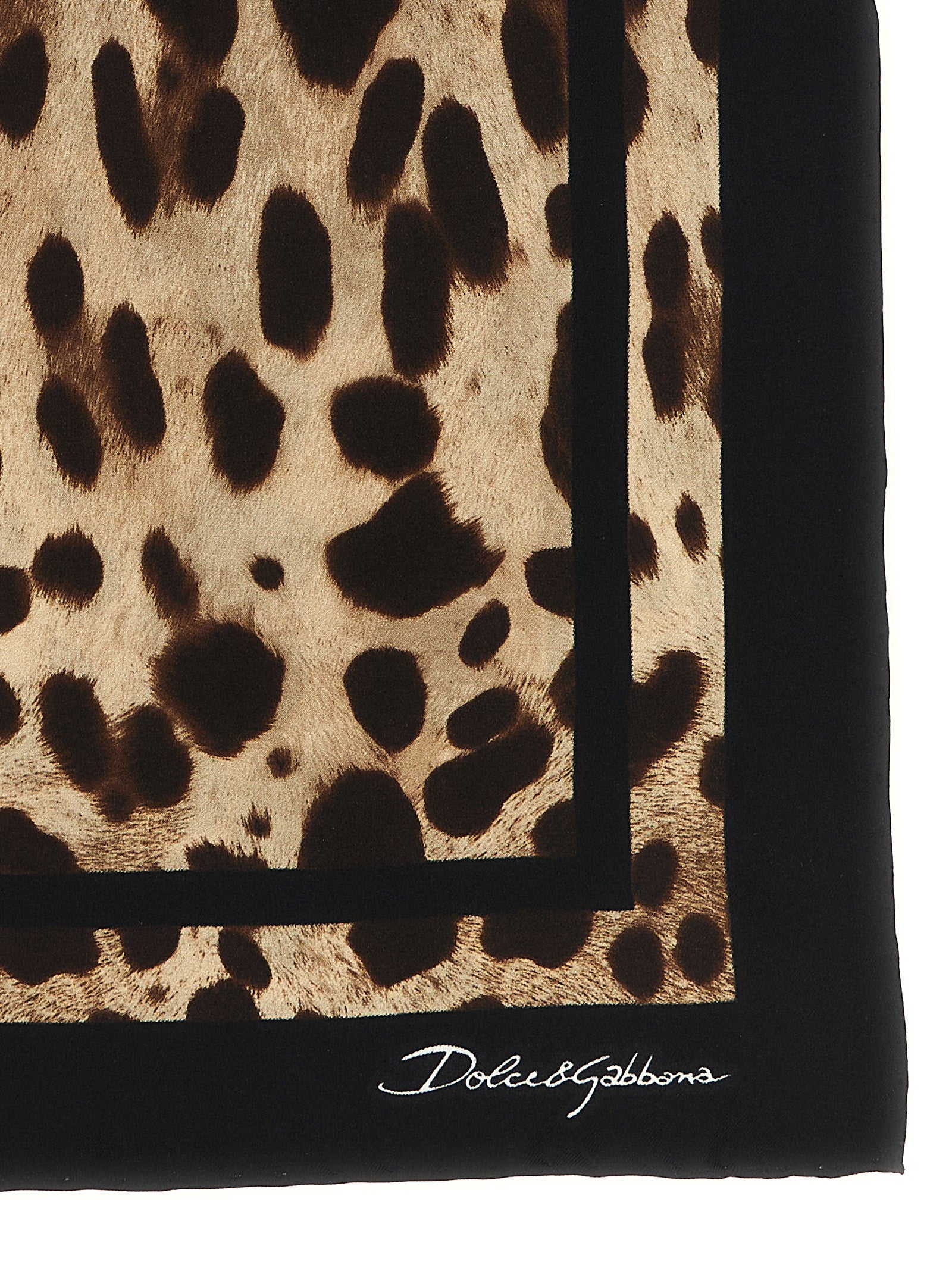 Dolce & Gabbana Brown Leopard Silk Scarf