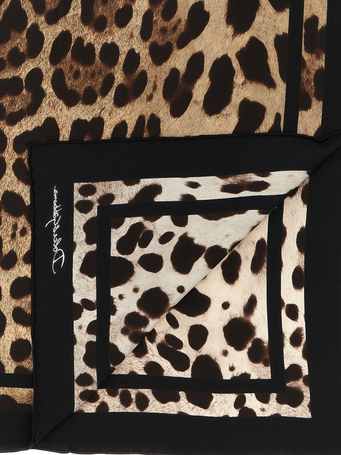 Dolce & Gabbana Brown Leopard Silk Scarf