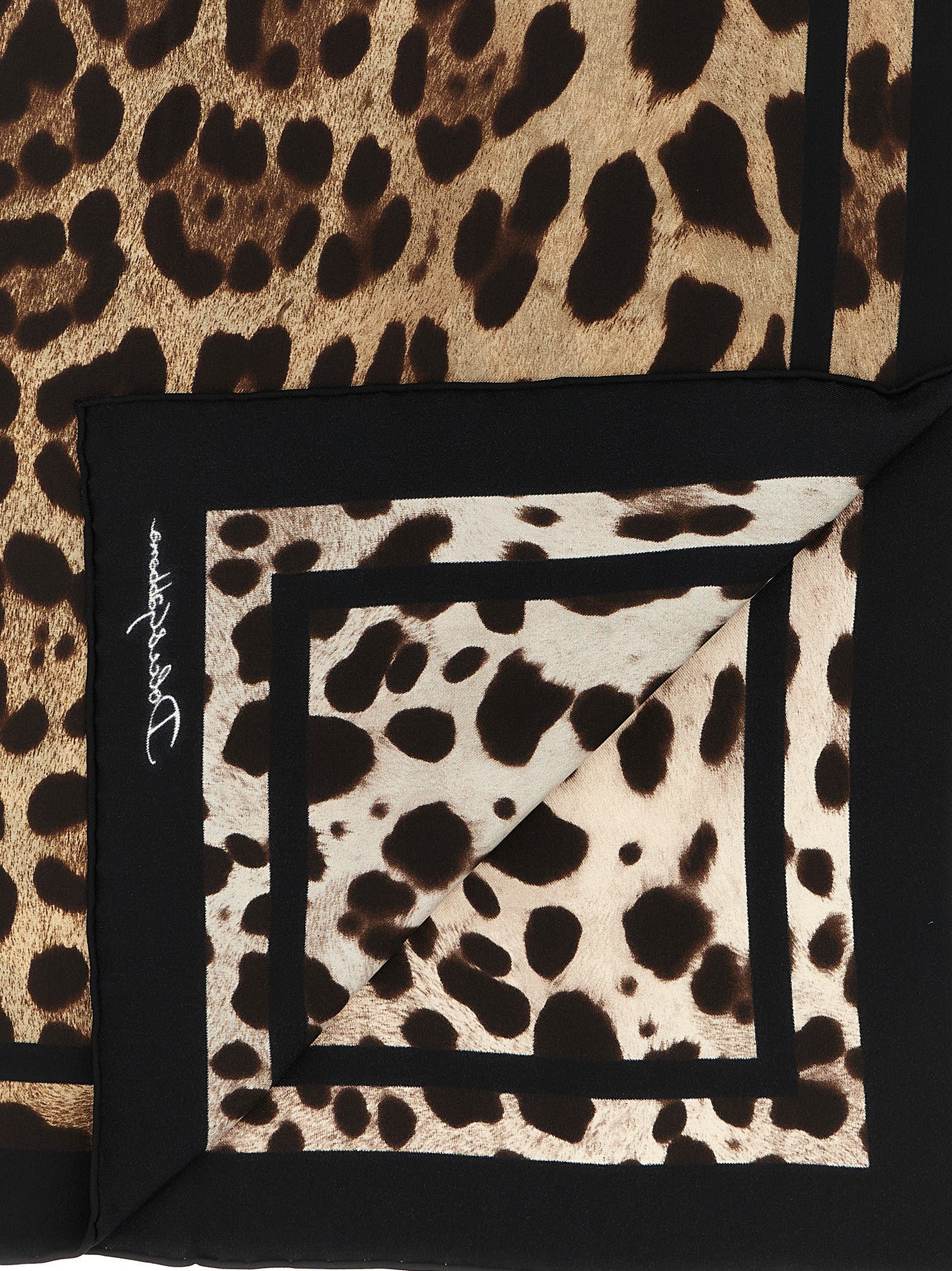 Dolce & Gabbana Brown Leopard Silk Scarf