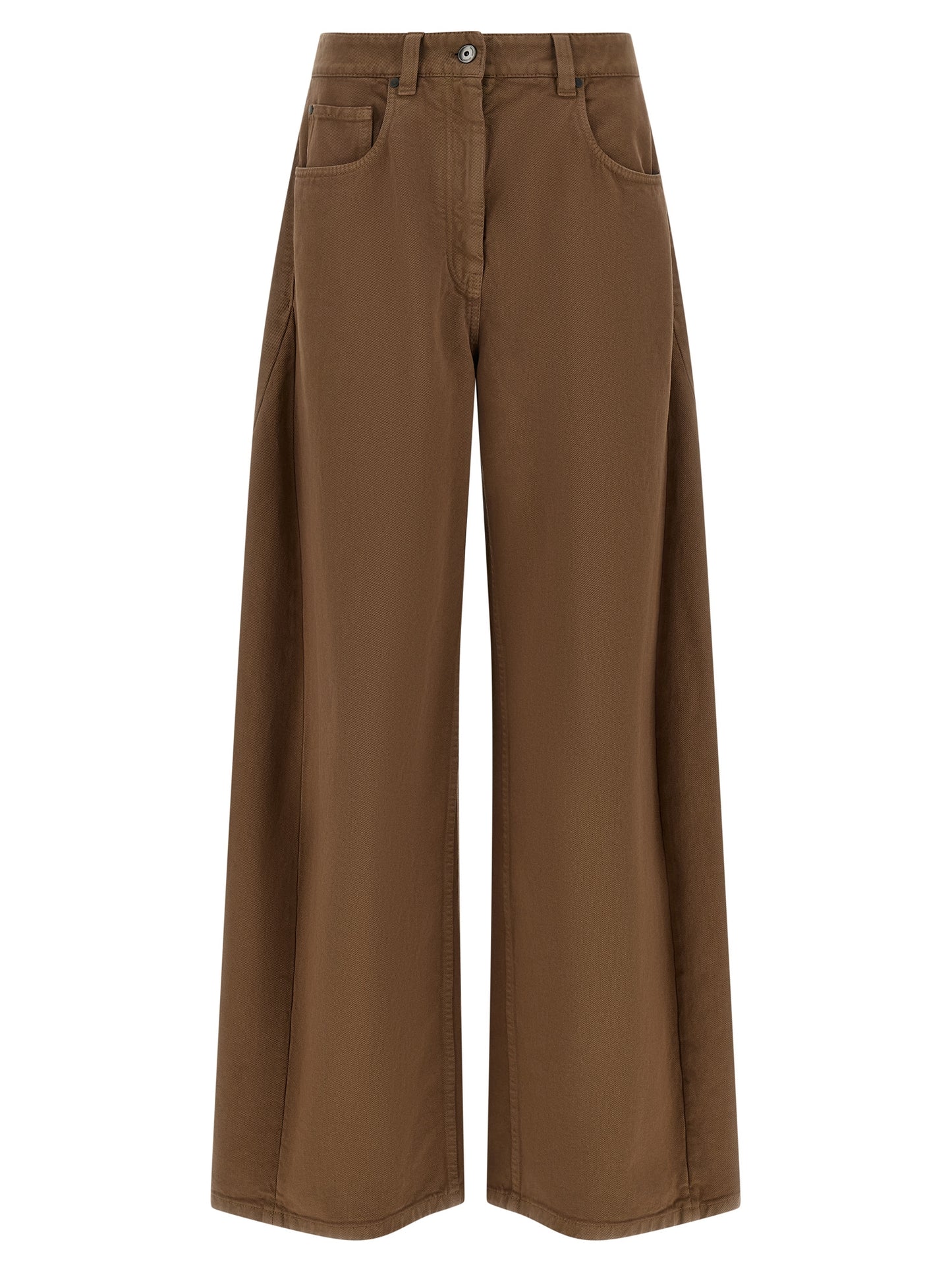 Brunello Cucinelli Brown Cotton Casual Pants