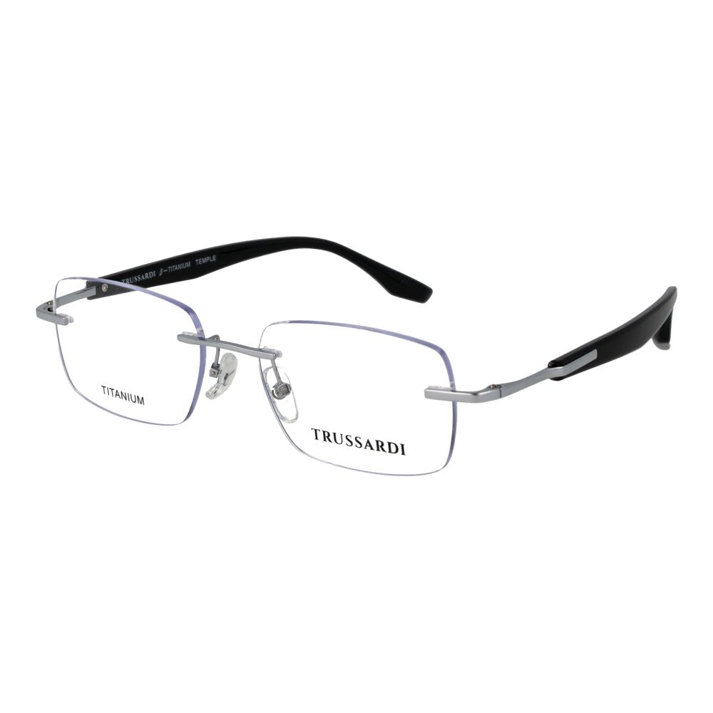 Trussardi Silver Stainless Steel Rimless Glasses (Frames) for Men