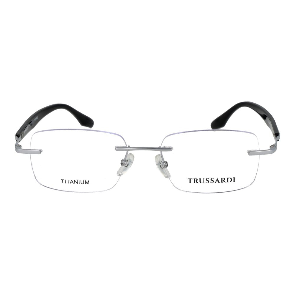 Trussardi Silver Stainless Steel Rimless Glasses (Frames) for Men