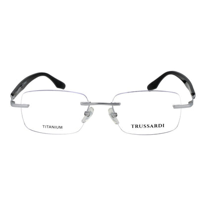 Trussardi Silver Stainless Steel Rimless Glasses (Frames) for Men