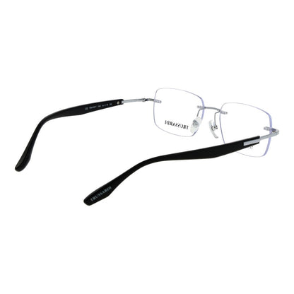 Trussardi Silver Stainless Steel Rimless Glasses (Frames) for Men