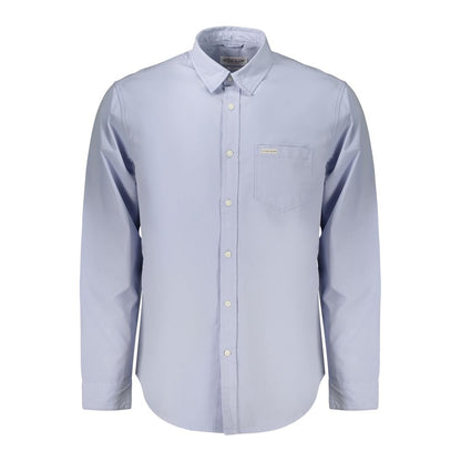Guess Jeans Azzurro Cotton Men Shirt - Light Blue Slim-Fit