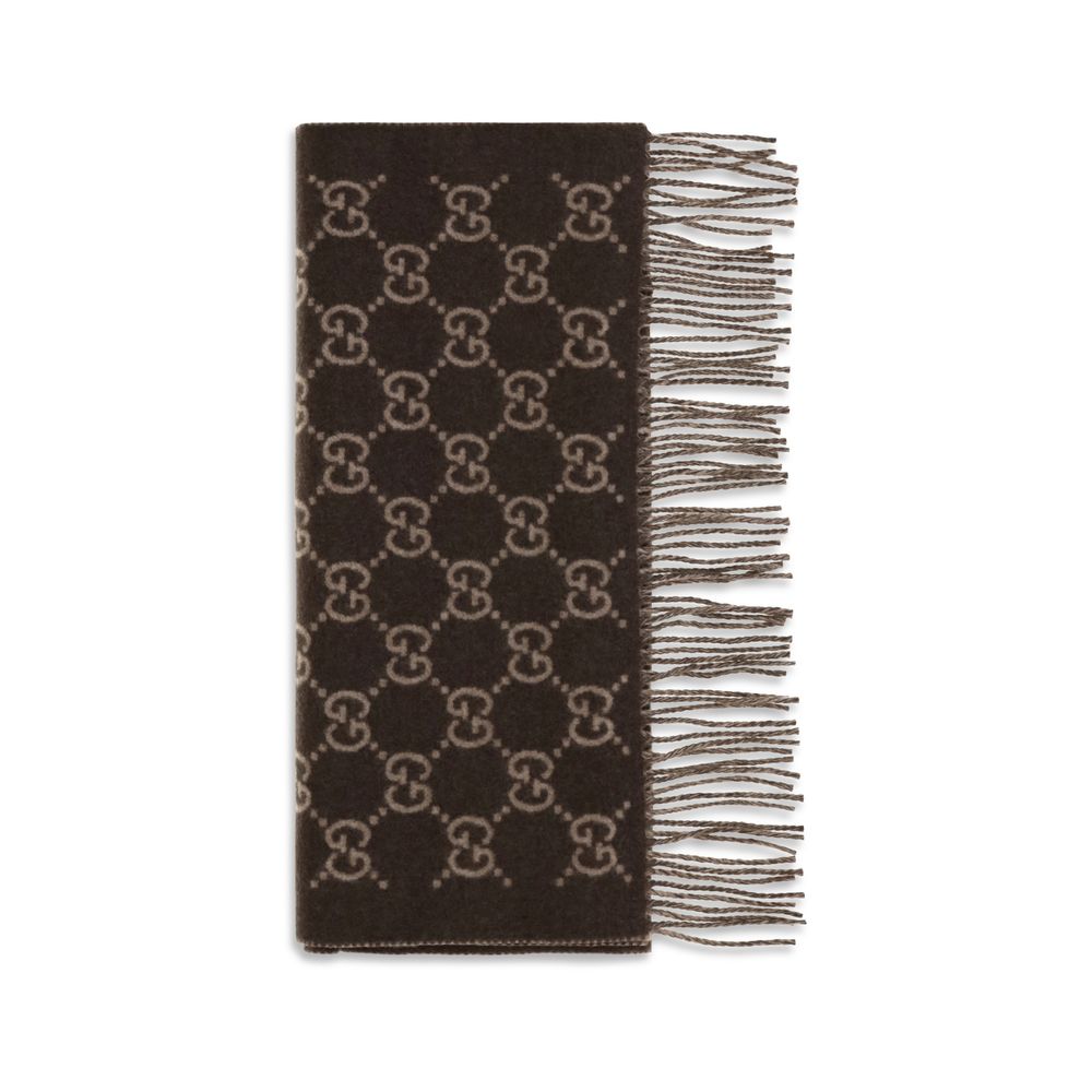 Gucci GG Cashmere Scarf in Brown