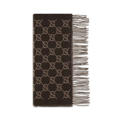 Gucci GG Cashmere Scarf in Brown