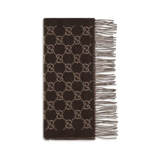 Gucci GG Cashmere Scarf in Brown