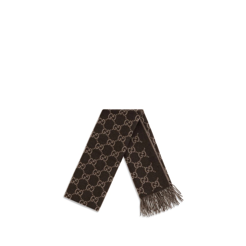 Gucci GG Cashmere Scarf in Brown