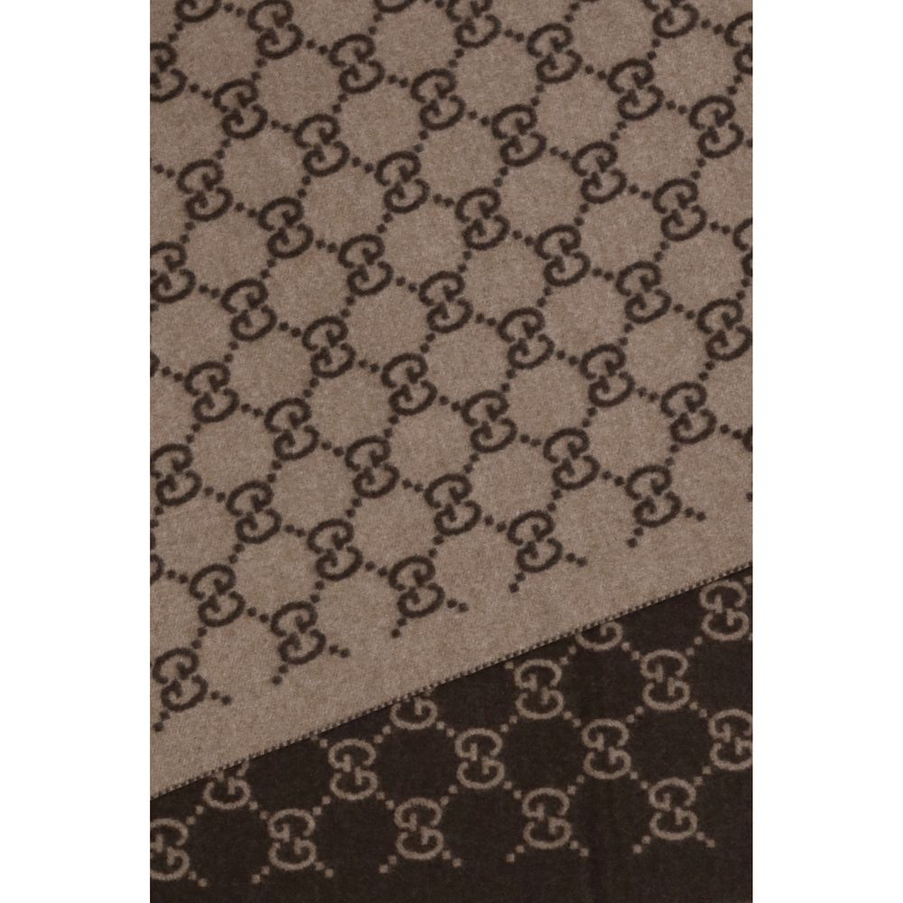 Gucci GG Cashmere Scarf in Brown