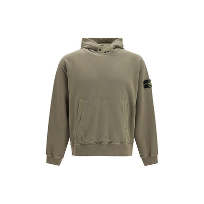Stone Island Bicolor Cotton Hooded Sweatshirt with Front Pocket in Various Sizes