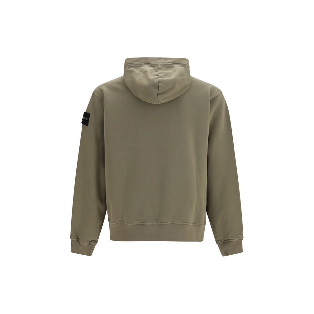 Stone Island Bicolor Cotton Hooded Sweatshirt with Front Pocket in Various Sizes