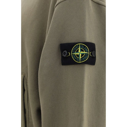 Stone Island Bicolor Cotton Hooded Sweatshirt with Front Pocket in Various Sizes