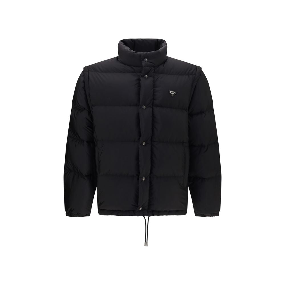 Prada Black Puffer Jacket Re-Nylon with Triangle Logo