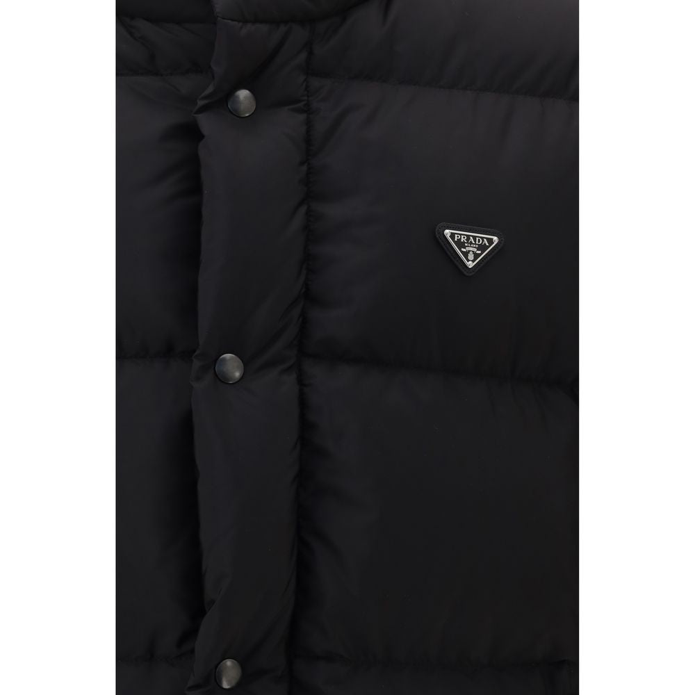 Prada Black Puffer Jacket Re-Nylon with Triangle Logo