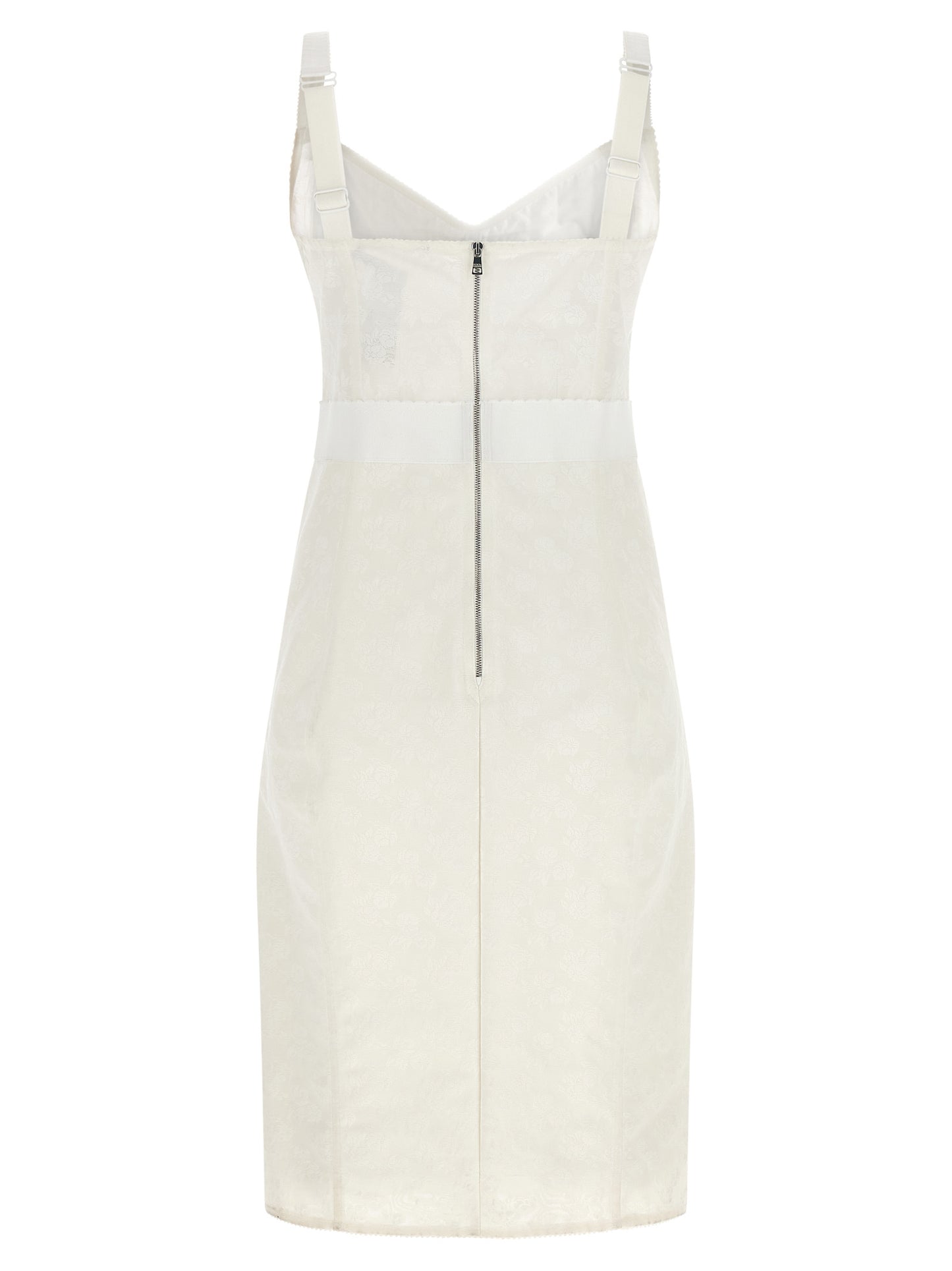 Dolce & Gabbana White Polyamide Midi Dress