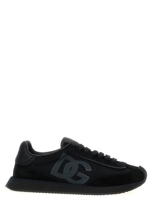 Dolce & Gabbana Black DG Cushion Calfskin Sneakers