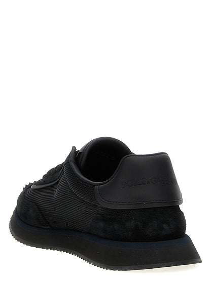 Dolce & Gabbana Black DG Cushion Calfskin Sneakers