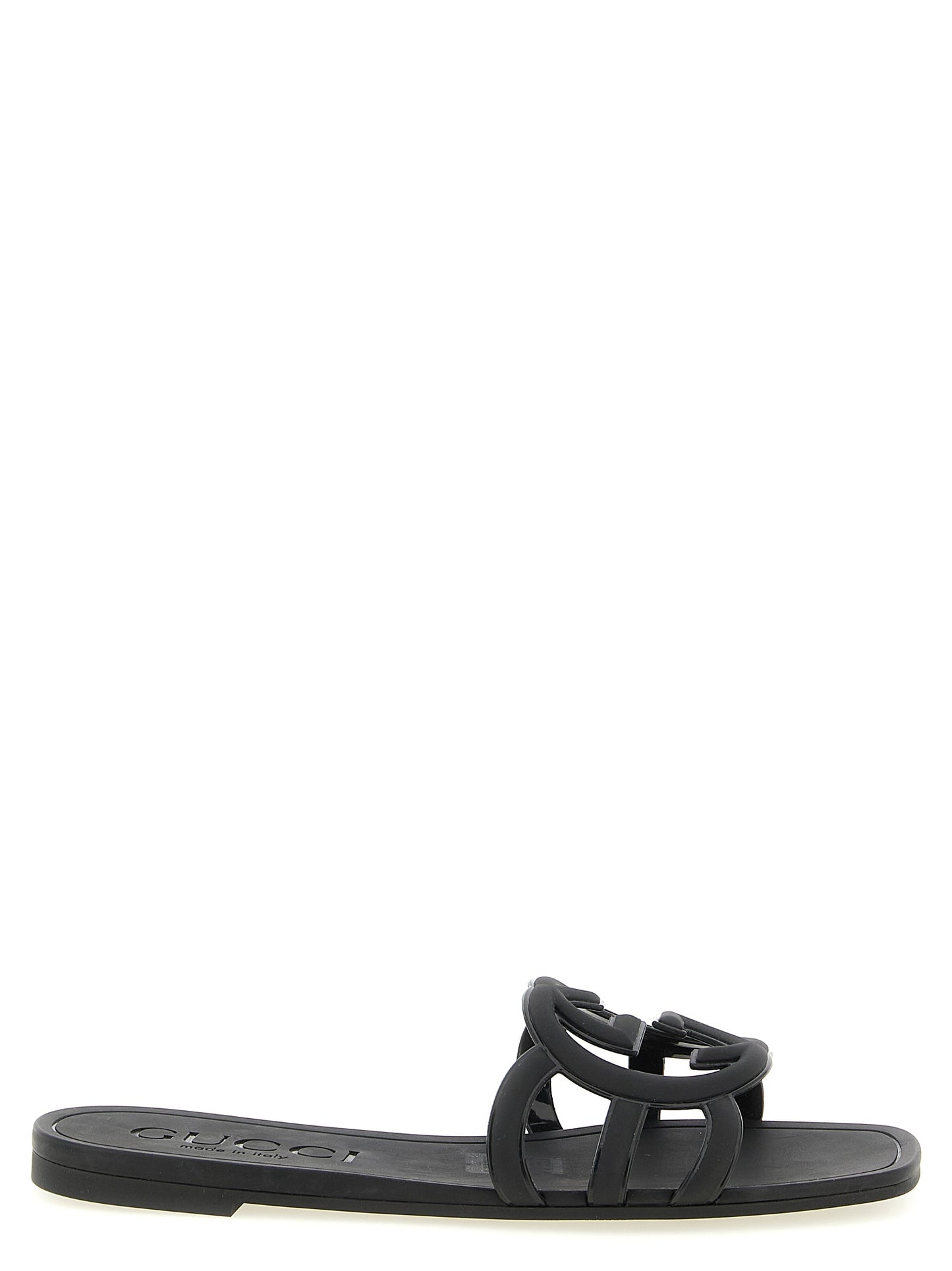 Gucci Black Rubber Slides - Lido Sandals