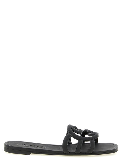 Gucci Black Rubber Slides - Lido Sandals