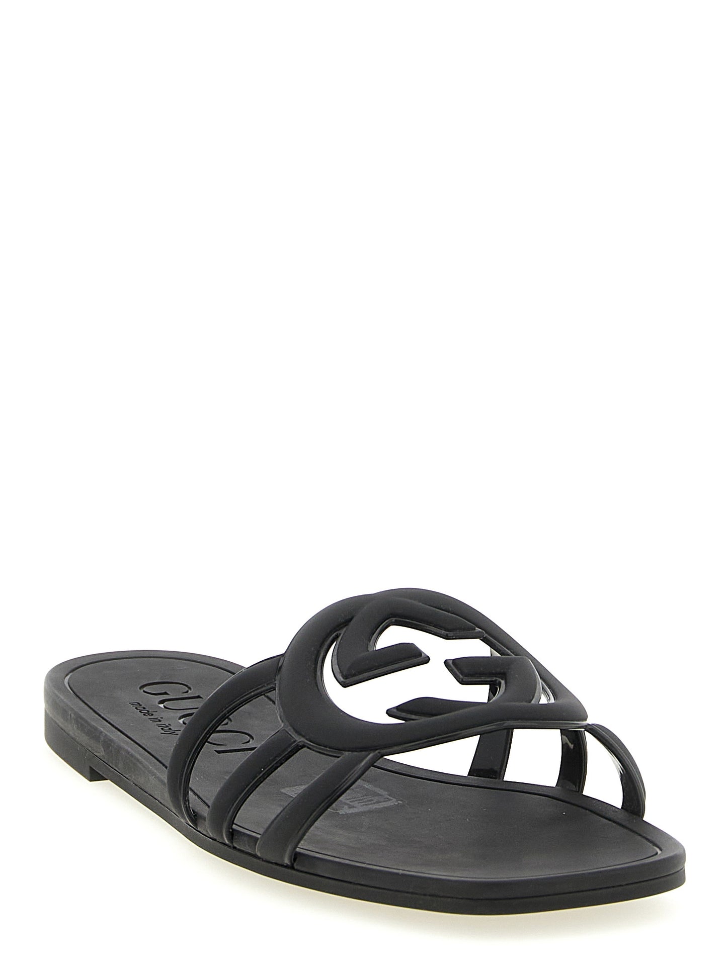 Gucci Black Rubber Slides - Lido Sandals