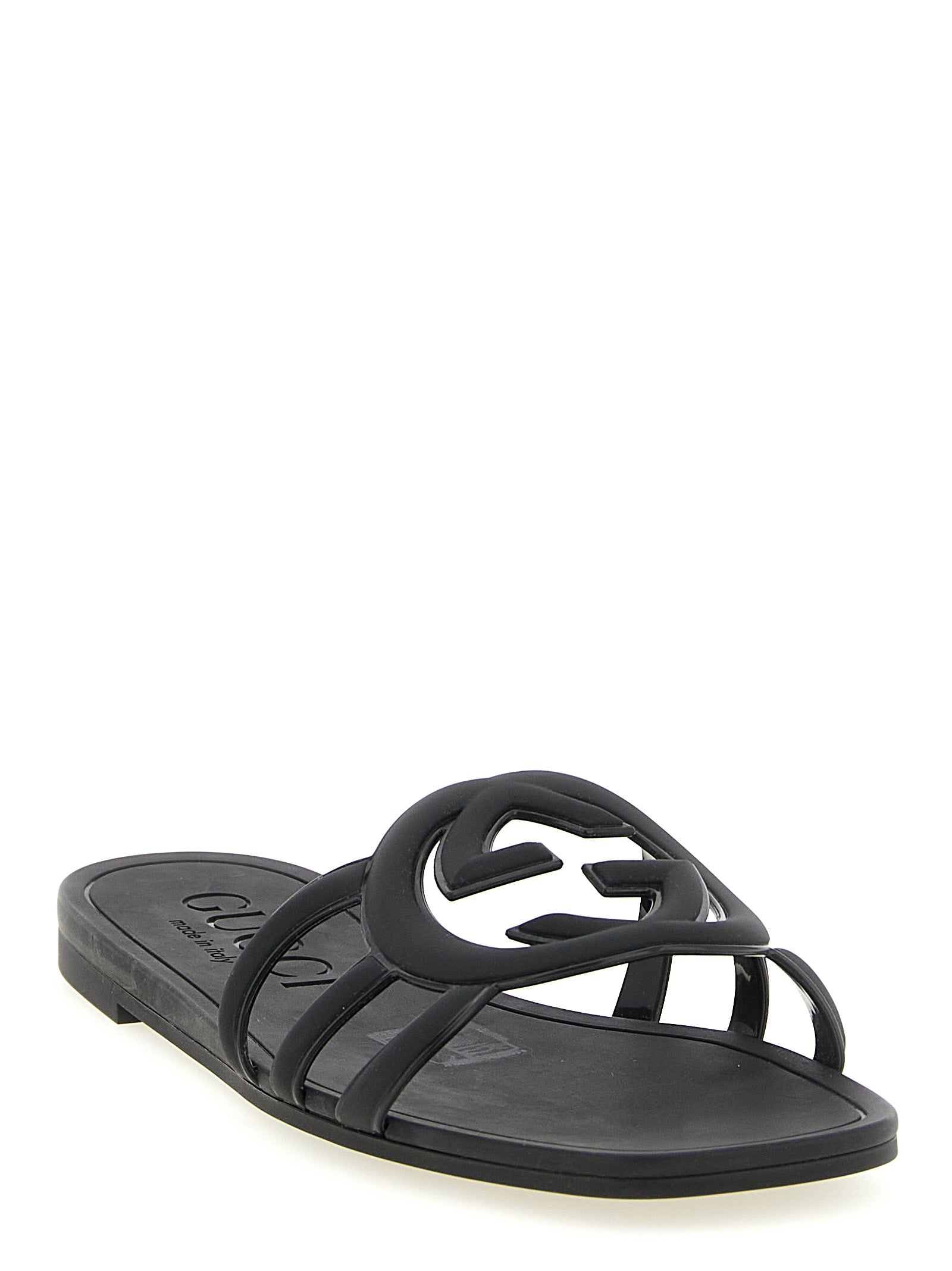 Gucci Black Rubber Slides - Lido Sandals