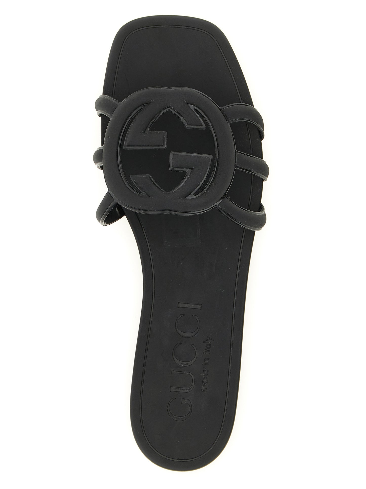 Gucci Black Rubber Slides - Lido Sandals