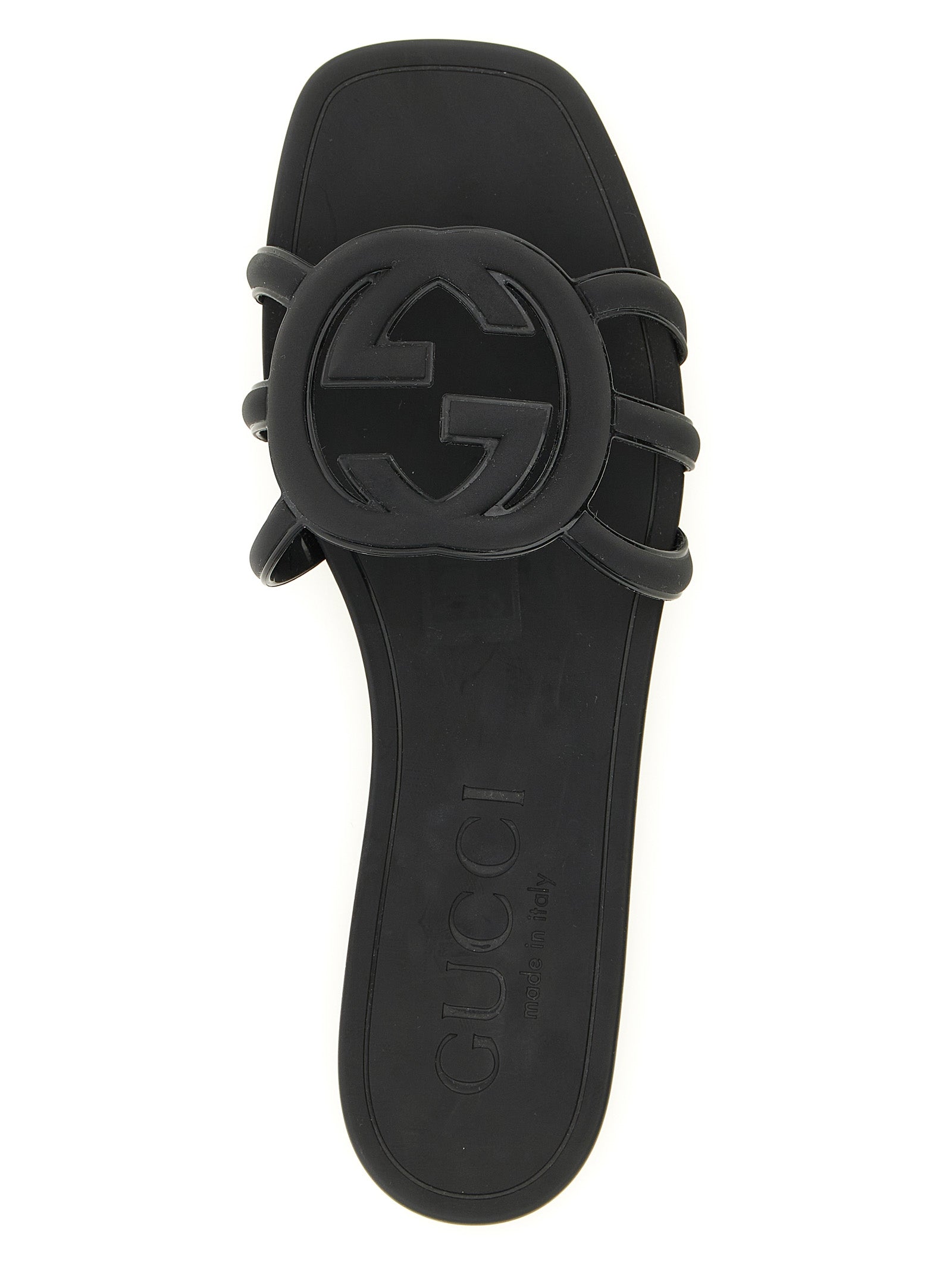 Gucci Black Rubber Slides - Lido Sandals