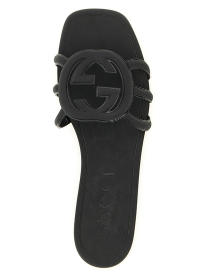 Gucci Black Rubber Slides - Lido Sandals