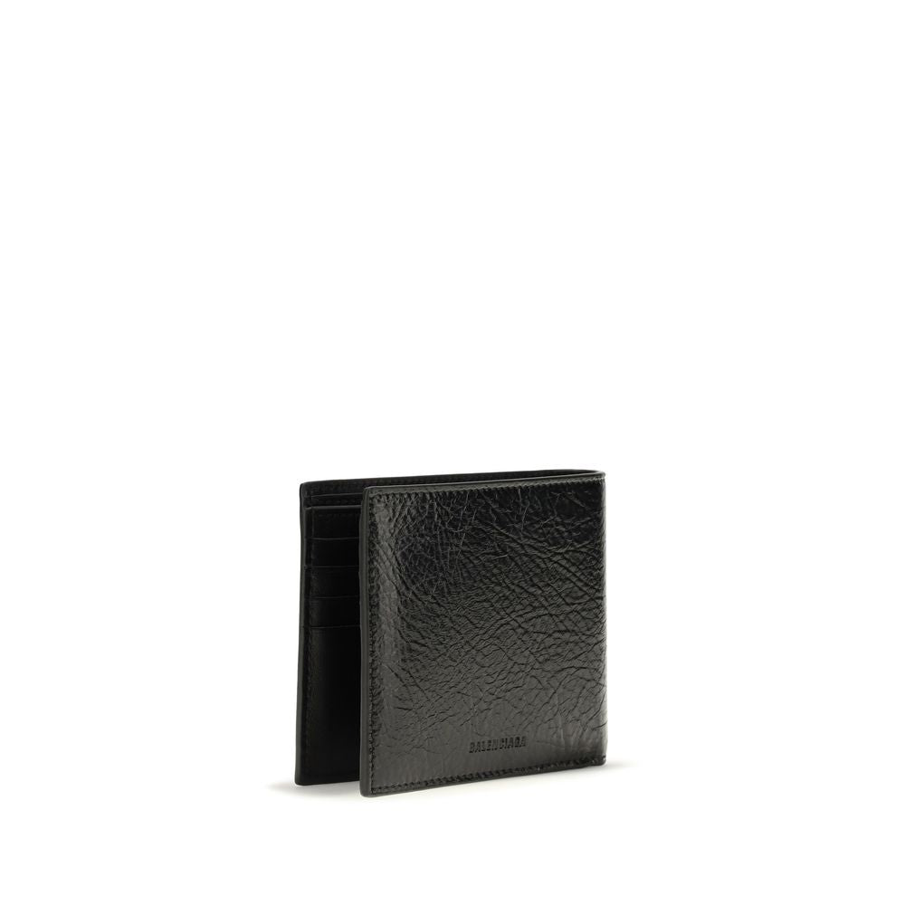 Balenciaga Le City Square Wallet in Black Lamb Ovis Aries Aries