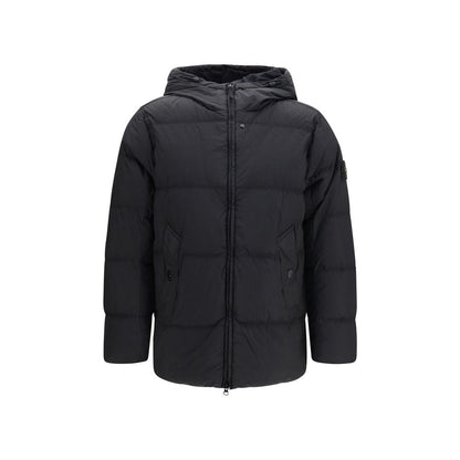 Stone Island Black Goose Down Full-Length Jacket - XXL