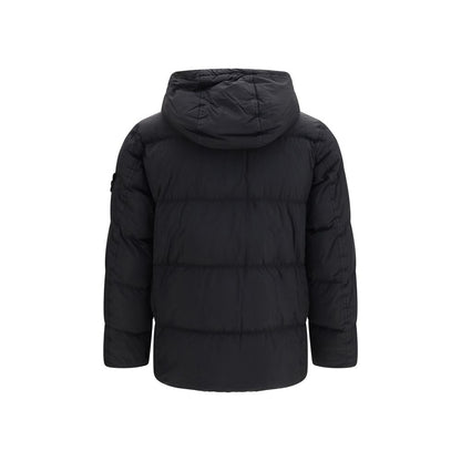 Stone Island Black Goose Down Full-Length Jacket - XXL