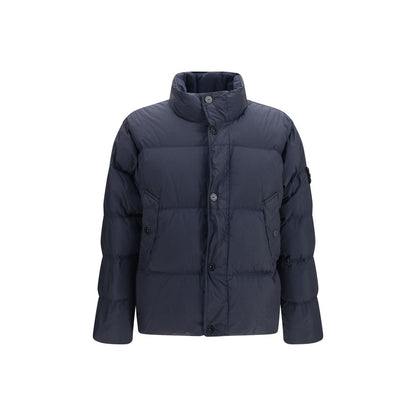 Stone Island Blue Polyamide Full-Length Puffer Jacket S