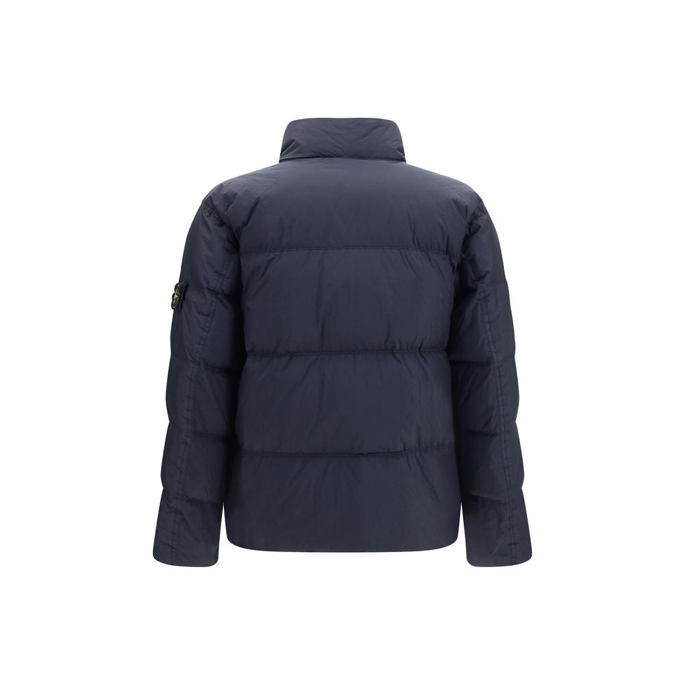 Stone Island Blue Polyamide Full-Length Puffer Jacket S