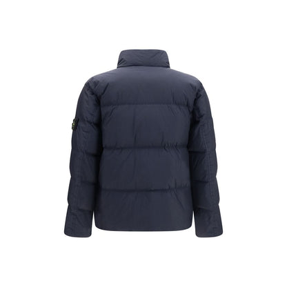 Stone Island Blue Polyamide Full-Length Puffer Jacket S