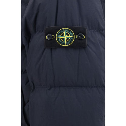 Stone Island Blue Polyamide Full-Length Puffer Jacket S