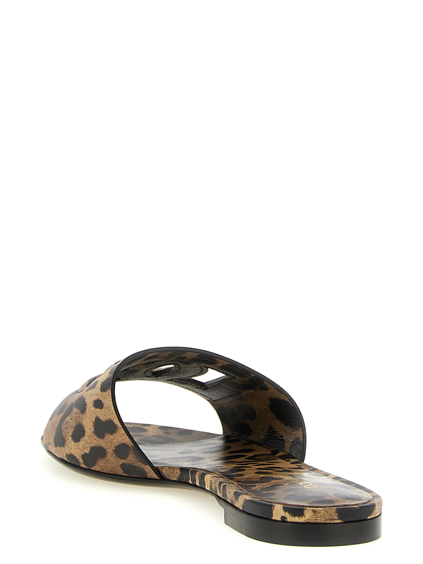 Dolce & Gabbana DG Cutout Leopard-Printed Slide Sandals
