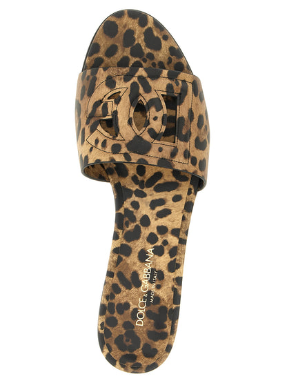 Dolce & Gabbana DG Cutout Leopard-Printed Slide Sandals