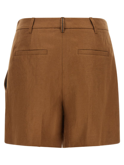 Brunello Cucinelli Brown Linen Bermuda Shorts