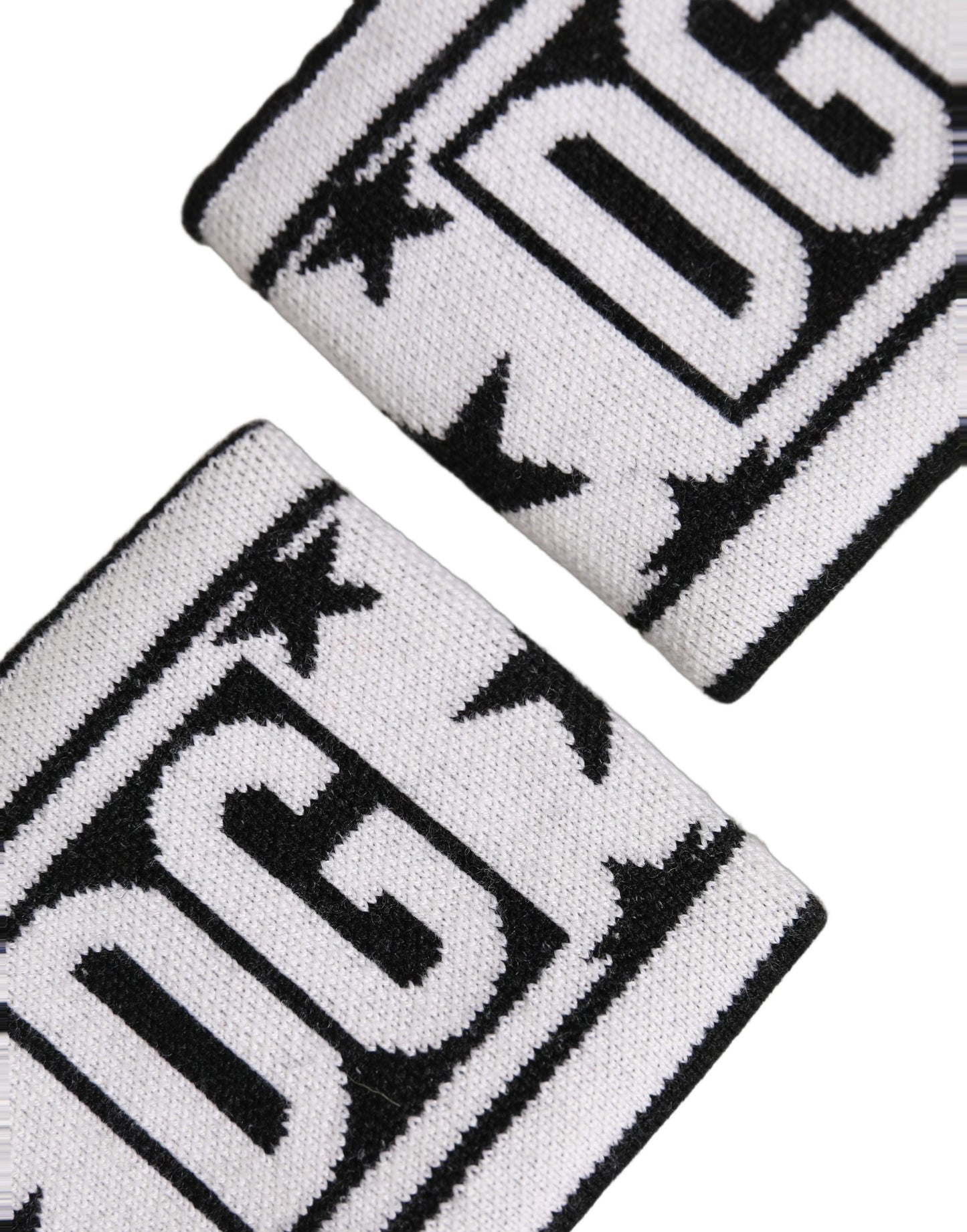 Dolce & Gabbana Men Set White Black Wool Logo Wristband