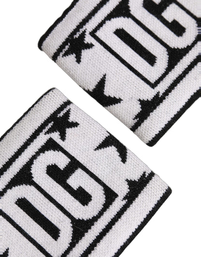 Dolce & Gabbana Men Set White Black Wool Logo Wristband