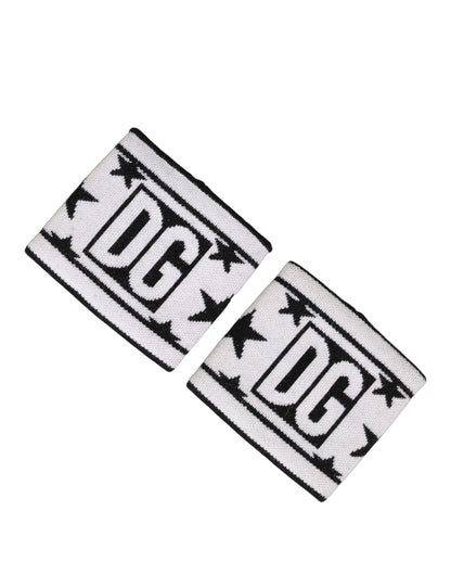 Dolce & Gabbana Men Set White Black Wool Logo Wristband