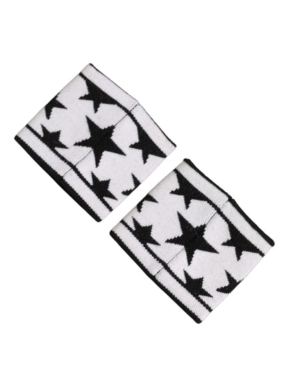 Dolce & Gabbana Men Set White Black Wool Logo Wristband