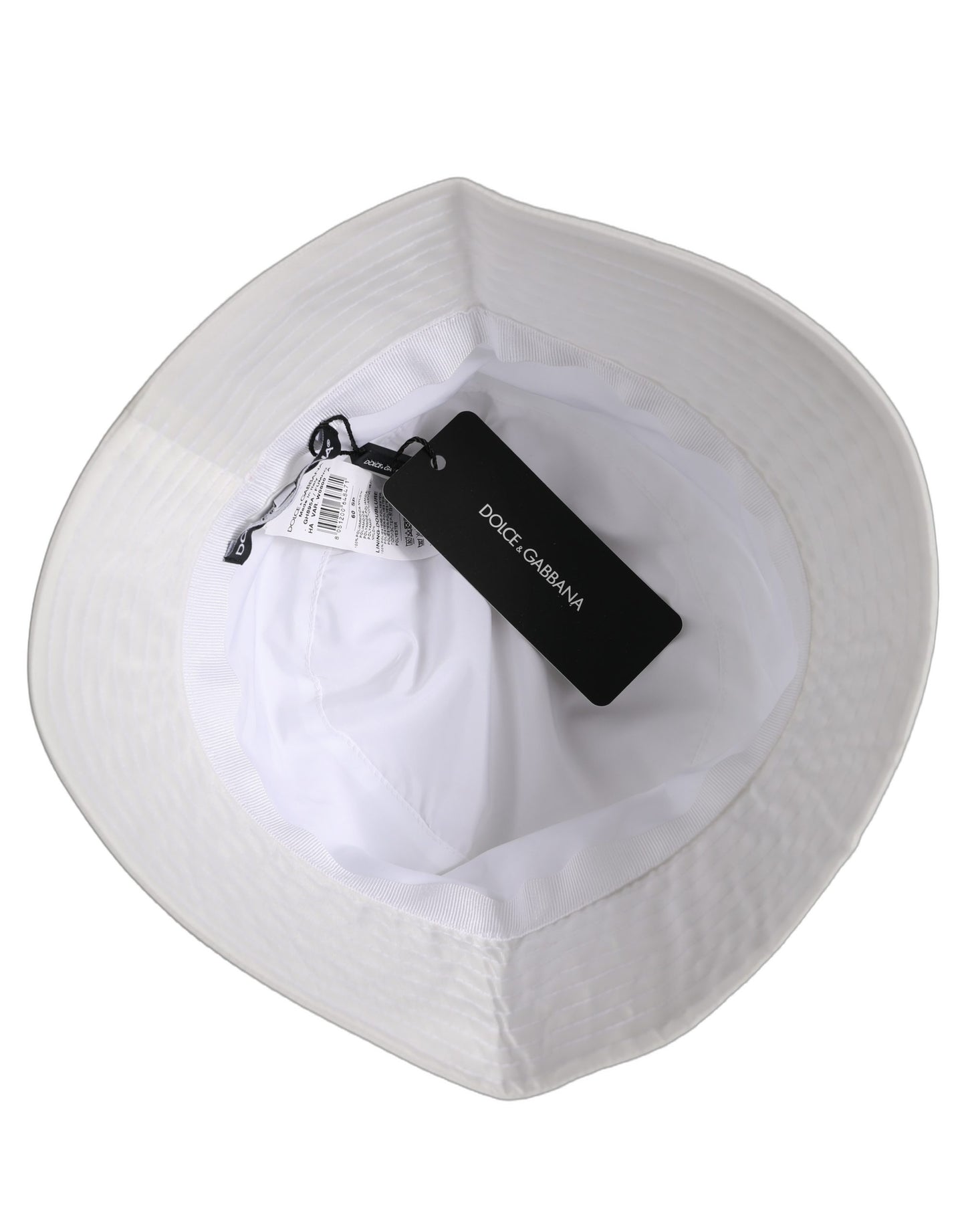 Dolce & Gabbana Men White Nylon Wide Brim Bucket Hat