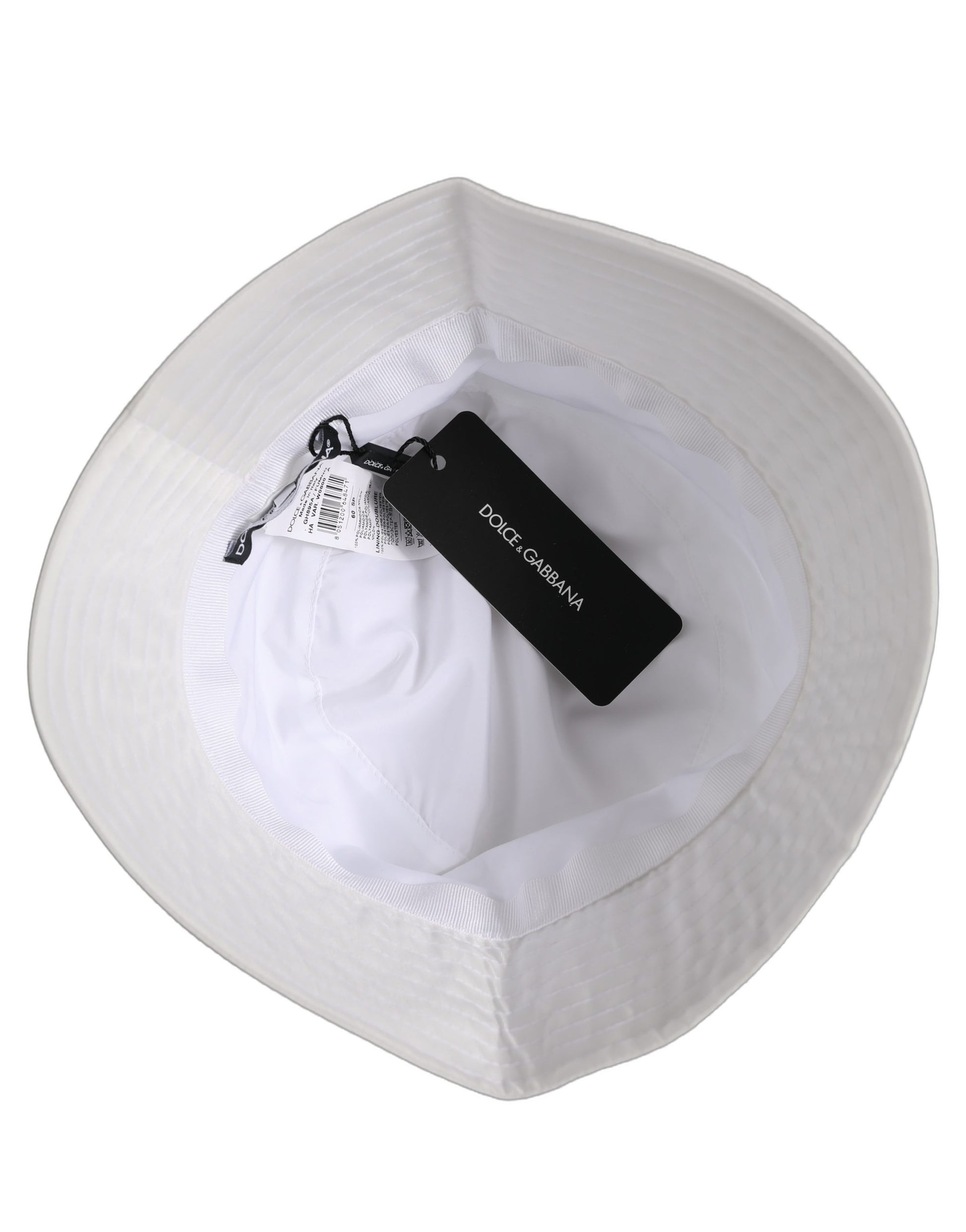 Dolce & Gabbana Men White Nylon Wide Brim Bucket Hat